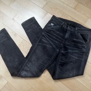 G-STAR RAW 5620 MID SKINNY JEANS IN DARK GREY - SIZE 28